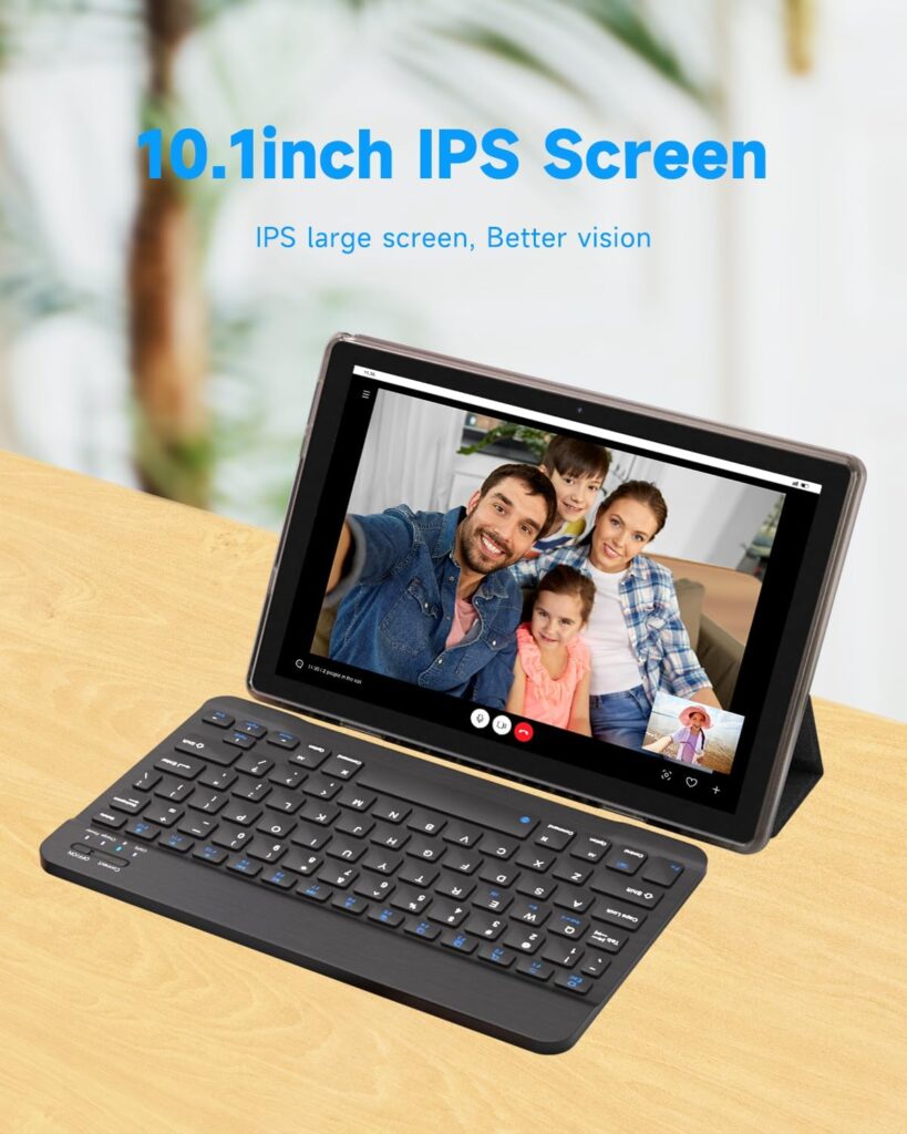 2023 Tablet 10.1 Inch 2 in 1 Tableta, Android 11 Tablet with keyboard, 1.8Ghz Quad-Core CPU 4GB+64GB Storage 512GB Expandable, 8MP Dual Camera, Newest Tablets PC with Case/Mouse/Stylus, IPS FHD Scree