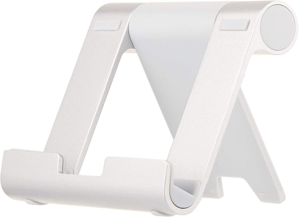 Amazon Basics Multi-Angle Portable Stand for iPad Tablet, E-reader and Phone - Silver