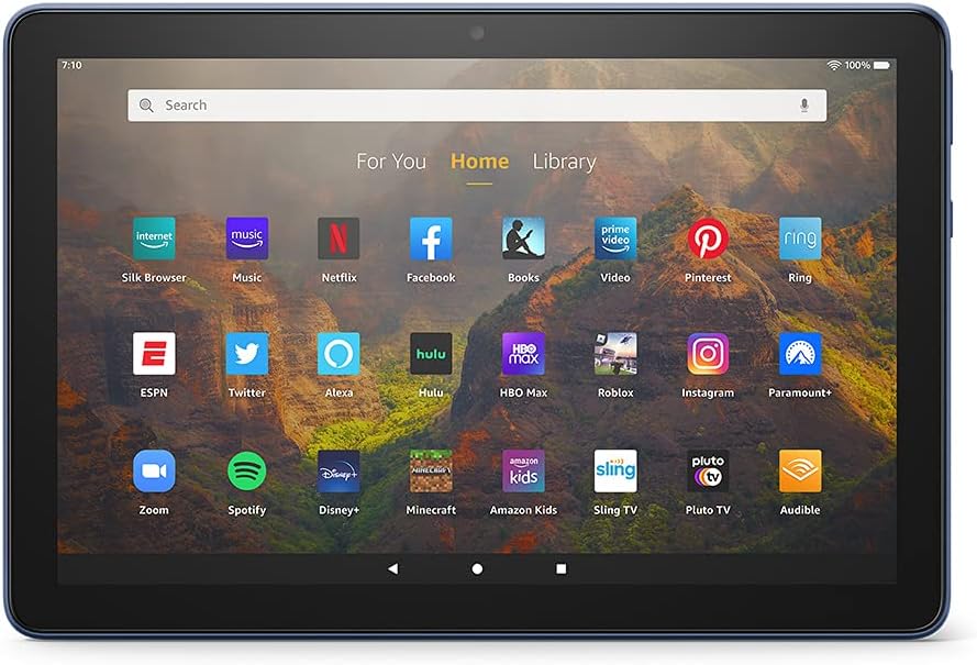 Amazon Fire HD 10 tablet, 10.1, 1080p Full HD, 32 GB, latest model (2021 release), Denim