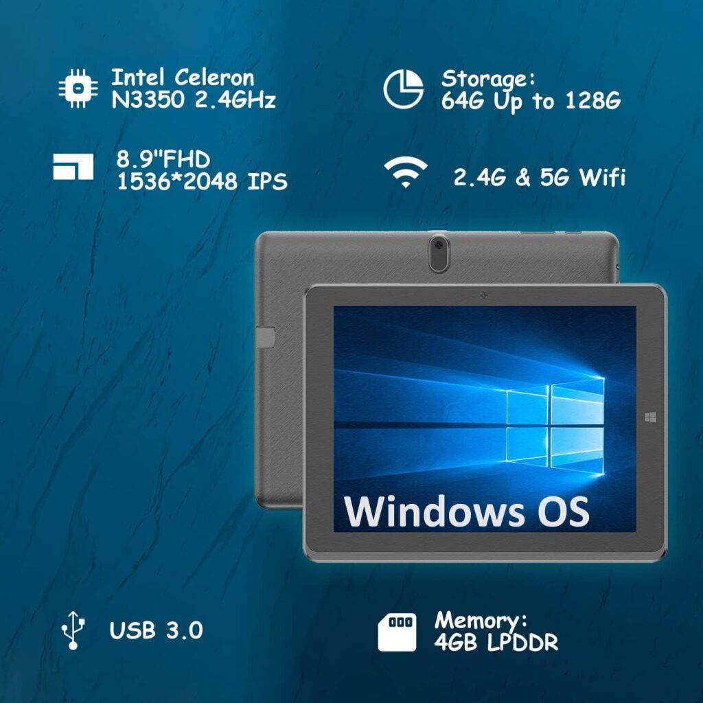 Amazon.com : 8.9 inch Tablet Computer Windows 11，Mini Laptop with Windows System, Intel N4020 CPU, 4GB RAM+64GB ROMStorage, 2048×1536 FHD Display Tablet PC with Keyboard and Leather Case. : Electronics