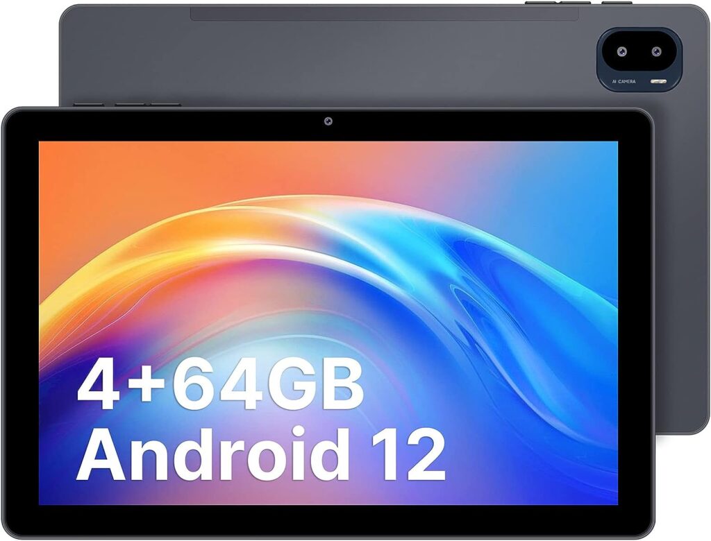 ApoloSign Tablet, 10 inch Android Tablets, Android 12 Tablets Quad-core 4GB RAM 64GB ROM, 5+8MP Dual Camera, WiFi, Bluetooth, 6000mAh Long Life Battery, Silver Grey