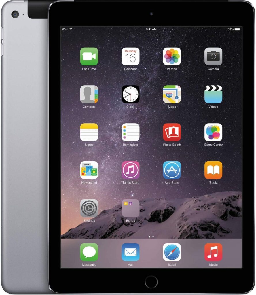 Apple iPad Air 2 64GB, Wi-Fi and Cellular (Unlocked), 9.7inch Space Gray (Renewed)