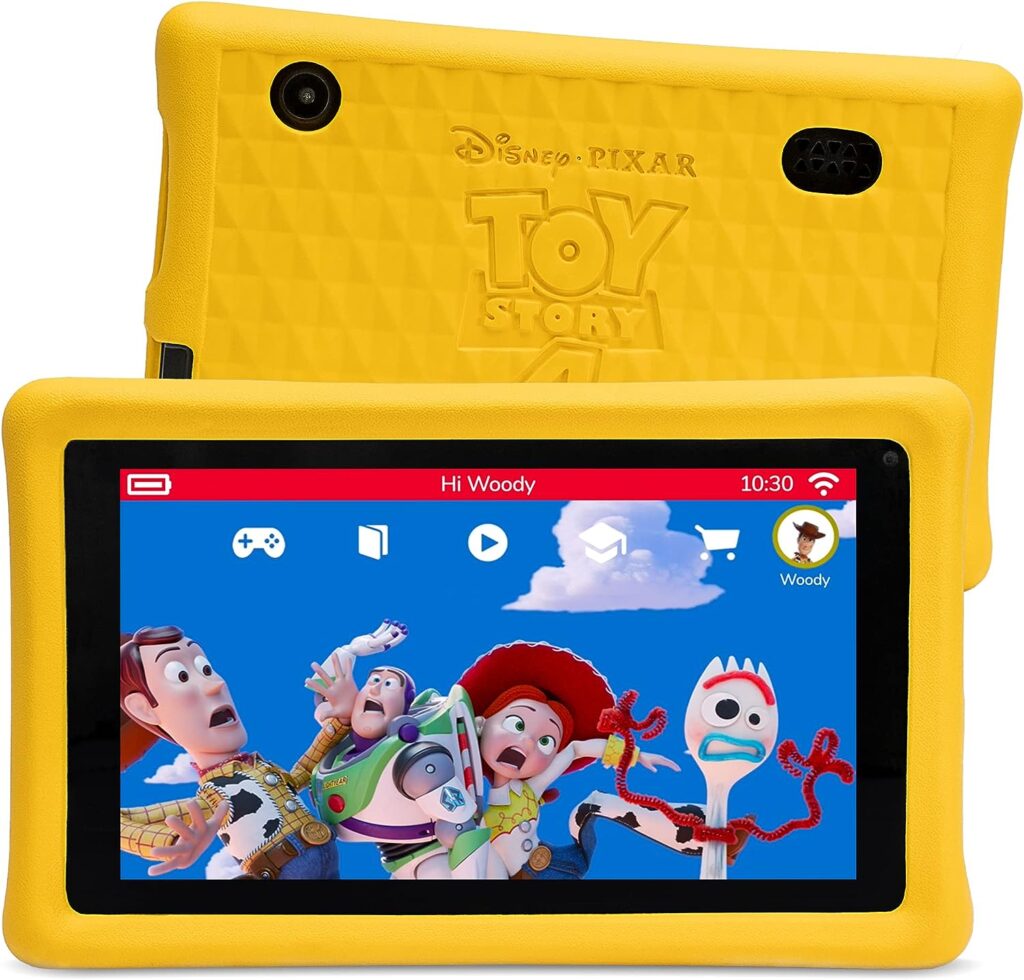 Pebble Gear Disney Pixar Toy Story 4 Kids Tablet - 7 HD Display - Parental Control – Wi-Fi – Android - 500+ Games, Apps  E-Books - 16 GB - Kid-Proof Case – Dual Camera – Educational…