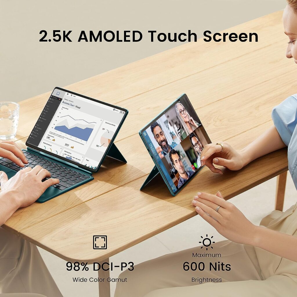 Robo  Kala 2 in 1 Laptop, 690g Lightweight, Up to 20H Long Battery Life, 12.6’AMOLED Touchscreen, Snapdragon 5nm PC Processor, 16GB RAM, 512GB SSD, WiFi Bluetooth, Win 11, 4K Webcam, Backlit Keyboard : Electronics