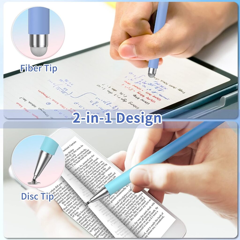 Stylus Pens for Touch Screens, 2 in 1 Sensitivity Precision Stylus Pen for iPad, Stylus Pencil Compatible with iPhone, Apple iPad, Android, Tablets and All Universal Touch Screen (4 Pack) …