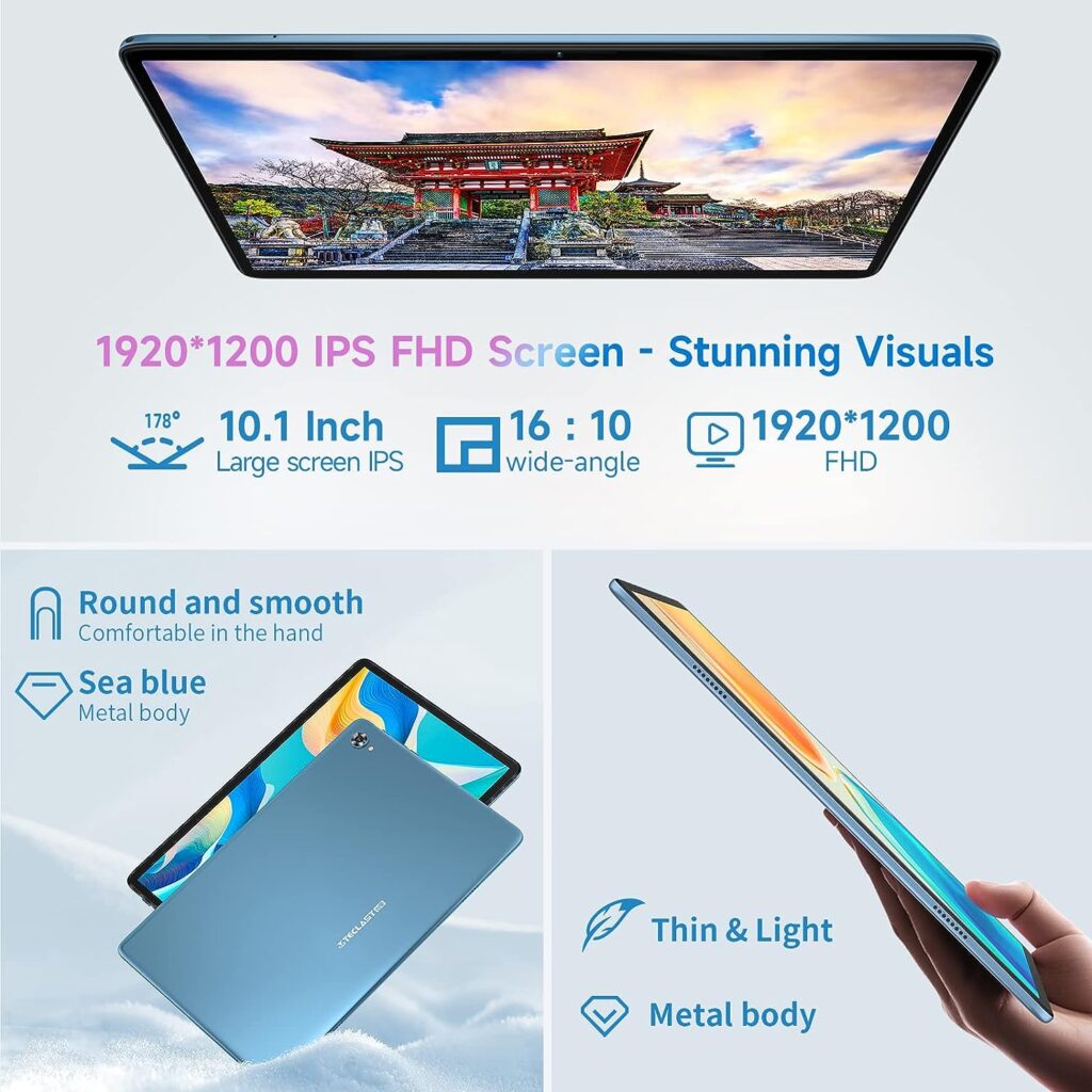 TECLAST Android 12 Tablet 10 inch Tablets, M40Plus 8GB+128GB Tablet, 1TB Expand 8 Core Android Tablet, 2.4G/5G WiFi, 1920*1200 IPS, 7000mAh Fast Charge, Bluetooth 5.0, GPS, Dual Camera, Parent control