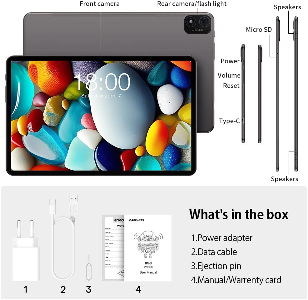 TECLAST Android 12 Tablet 10.4 inch Tablet, T40S 16GB+128GB Tablet with 1TB Expand, Octa-Core Processor Android Tablets, 2000 * 1200 FHD, 2.4G/5G WiFi, 6000mAh, Bluetooth 5.0, GPS, 5MP+8MP Dual Camera