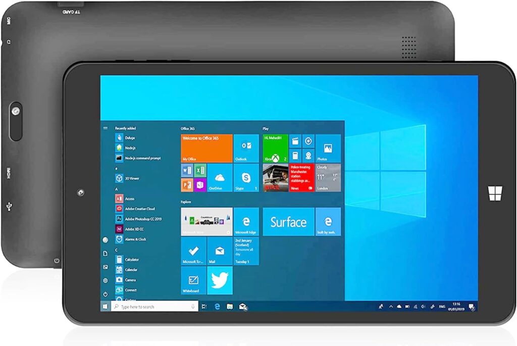 Windows 10 Pro Tablets, 8inch Quad Core CPU 64GB Storage 128GB Expand PC Computer, 1280 x 800 IPS HD Touchscreen, WiFi, 4000mAh Battery, Bluetooth 4.0(Without A Product Key)