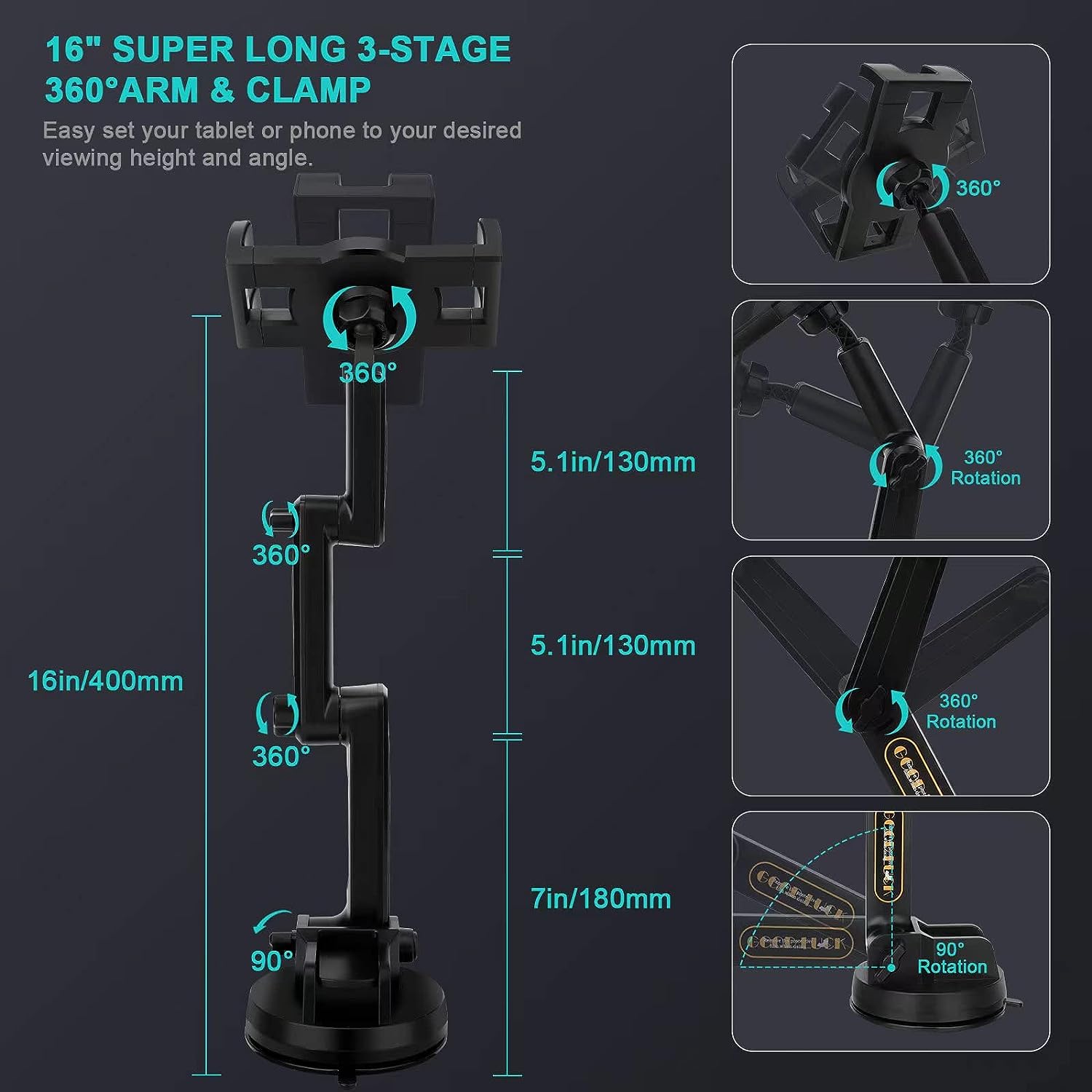 16″ Long Tablet Mount Holder Review