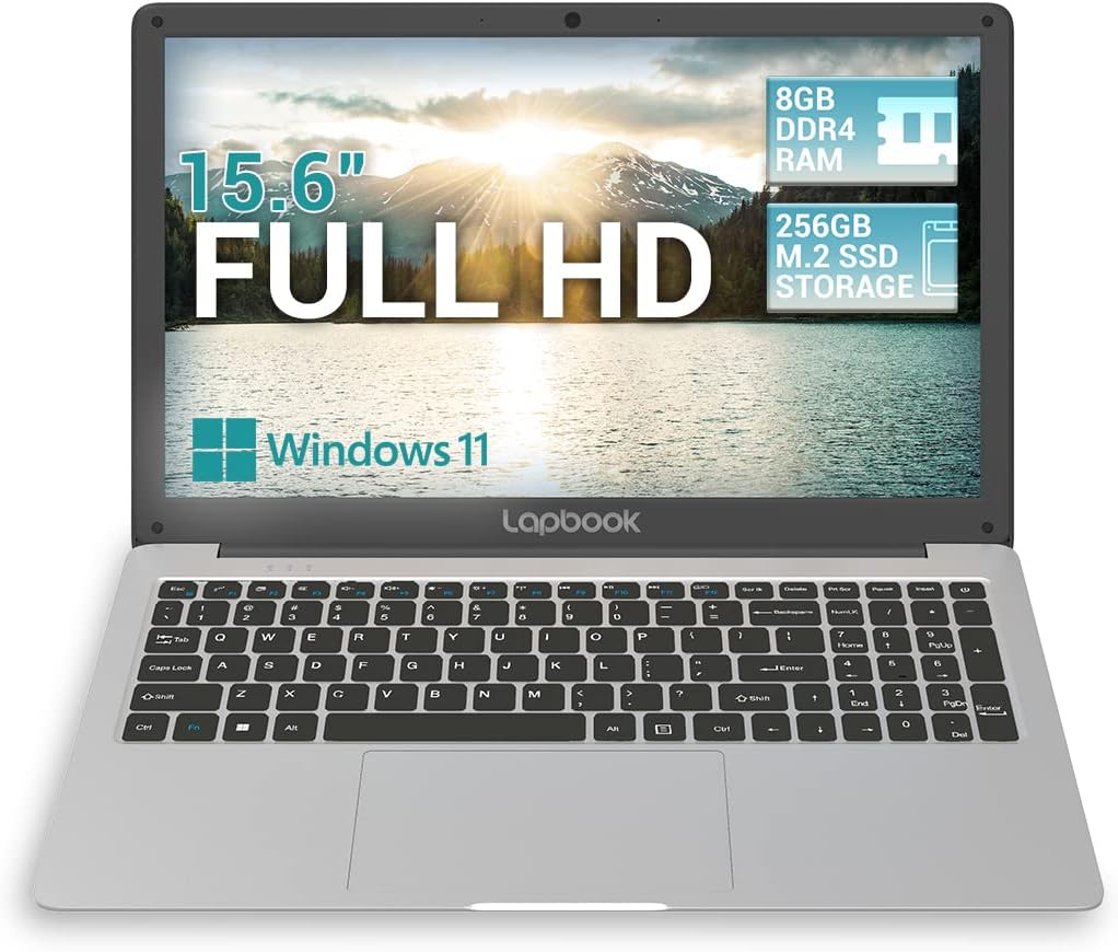 2023 Model 15.6 Full HD Windows 11 Home S Laptop - 8GB RAM 256GB SSD, AC WiFi, RJ45, Integrated Webcam - S15 N2 Lightweight Laptop