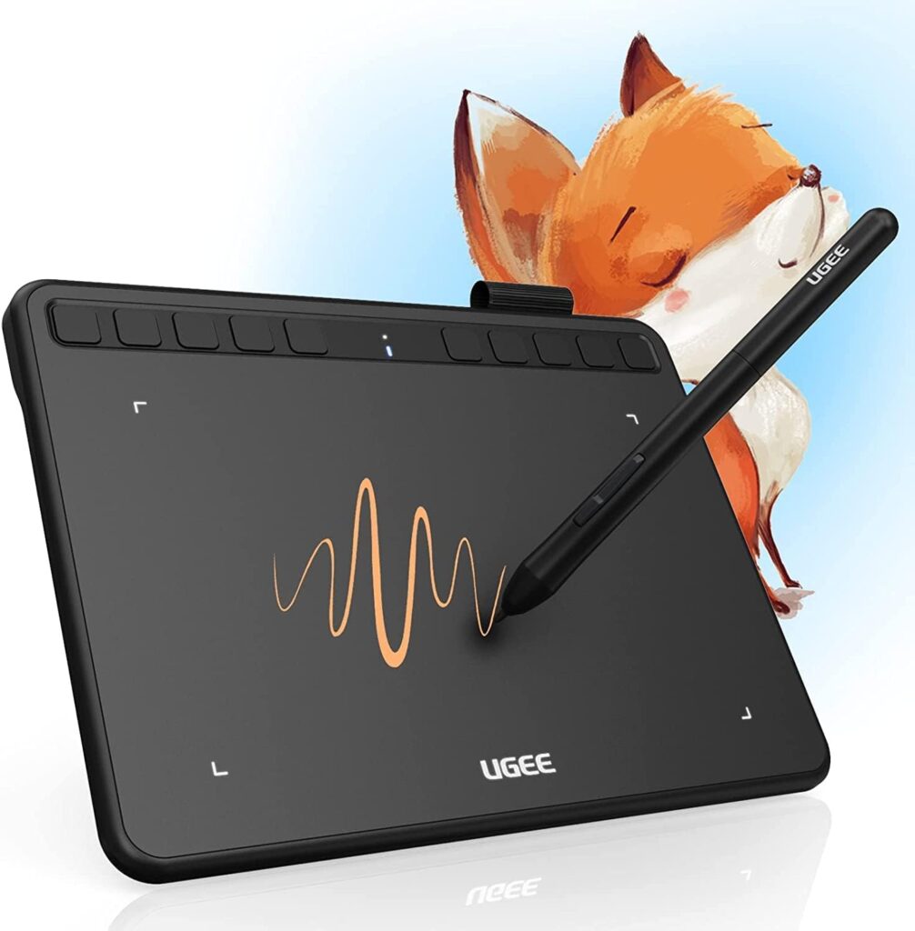 Drawing Tablet, UGEE Computer Graphics Tablets with 10 Hot Keys, 6.5x4 inch OSU Tablet with Battery Free Stylus of 8192 Levels Pressure Sensitivity,Digital Pen Art Pad for Mac/Linux/Windows PC/Android