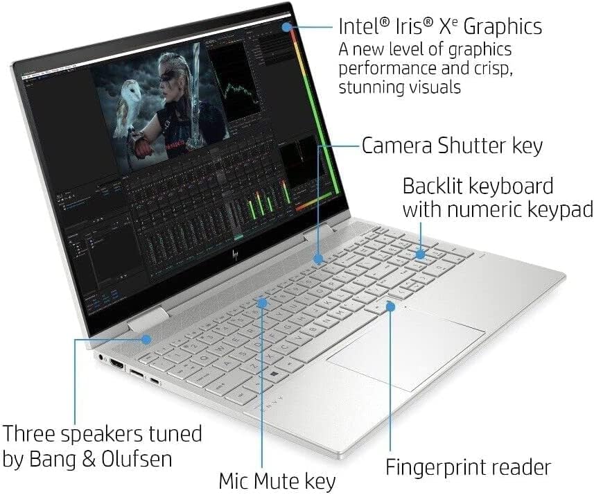 HP Flagship Envy x360 2 in 1 15.6 Touchscreen Laptop, Intel Core i5-1135G7(Beat i7-1065G7), 32GB RAM, 1TB PCIE SSD, Backlit Keyboard, Fingerprint, Stylus Pen, Window 11 Home, Silver