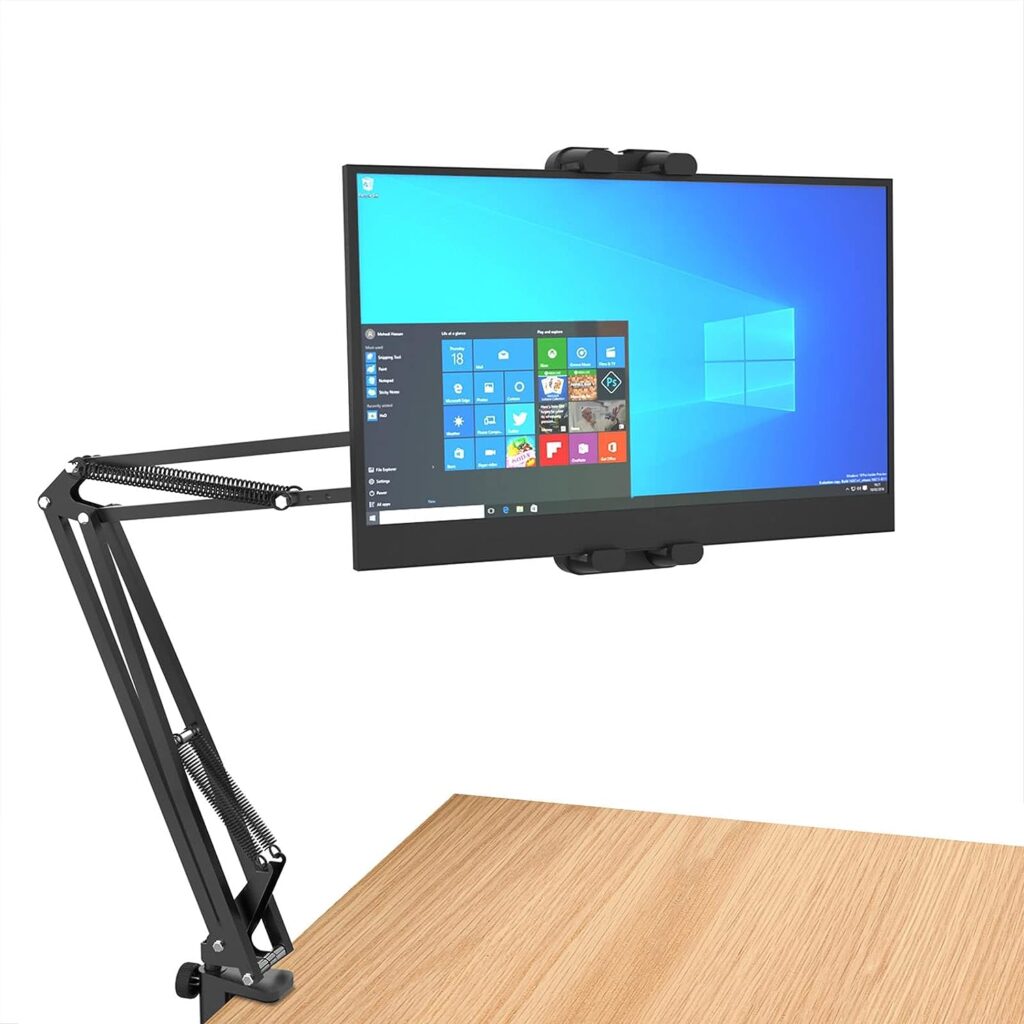 LenTok Desk Tablet Arm Mount for iPad Portable Monitor 4.7-15.6, Heavy Duty Gooseneck Tablet Holder, Flexible Tablet Tripod Clamp Stand Compatible with Surface Pro Series, All iPad Pro 12.9