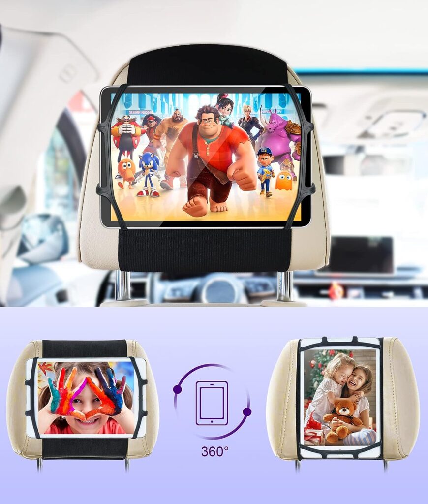 Lpoake 2 Pack Car Headrest Tablet Holder Back Seat Tablet Holder for Car Headrest Mount for Kids Fits All 7-12.9 Tablets