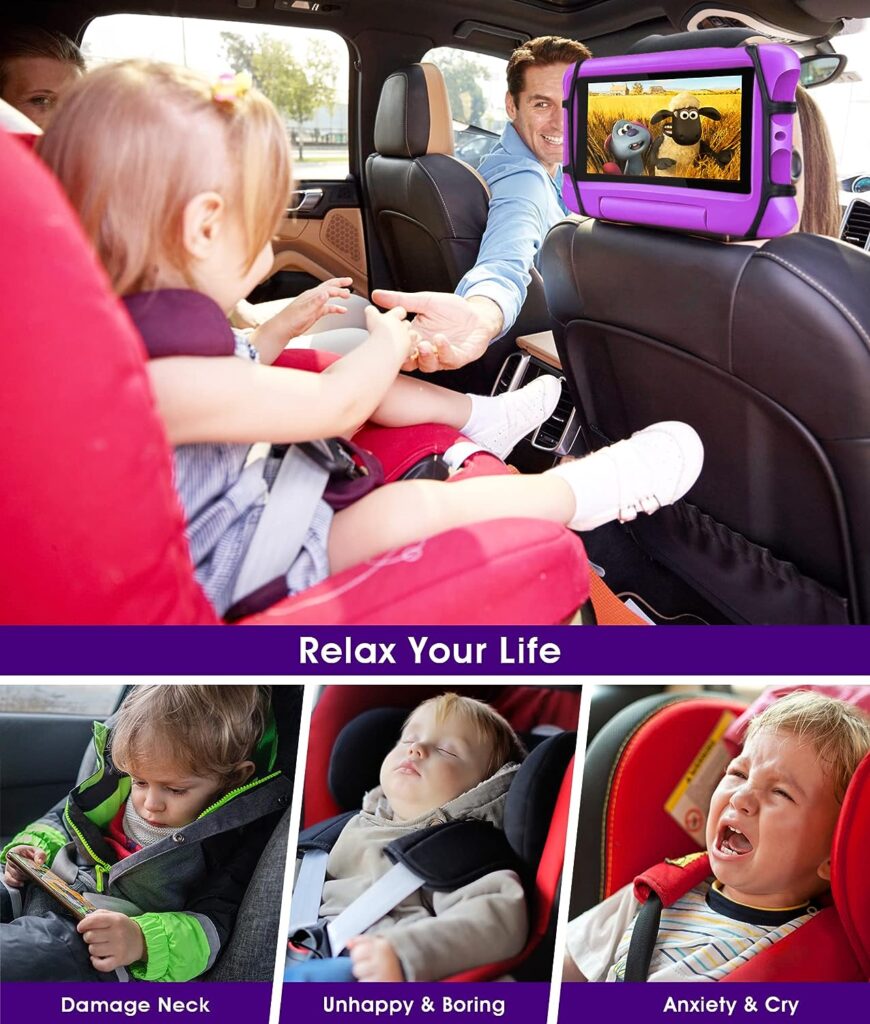Lpoake 2 Pack Car Headrest Tablet Holder Back Seat Tablet Holder for Car Headrest Mount for Kids Fits All 7-12.9 Tablets