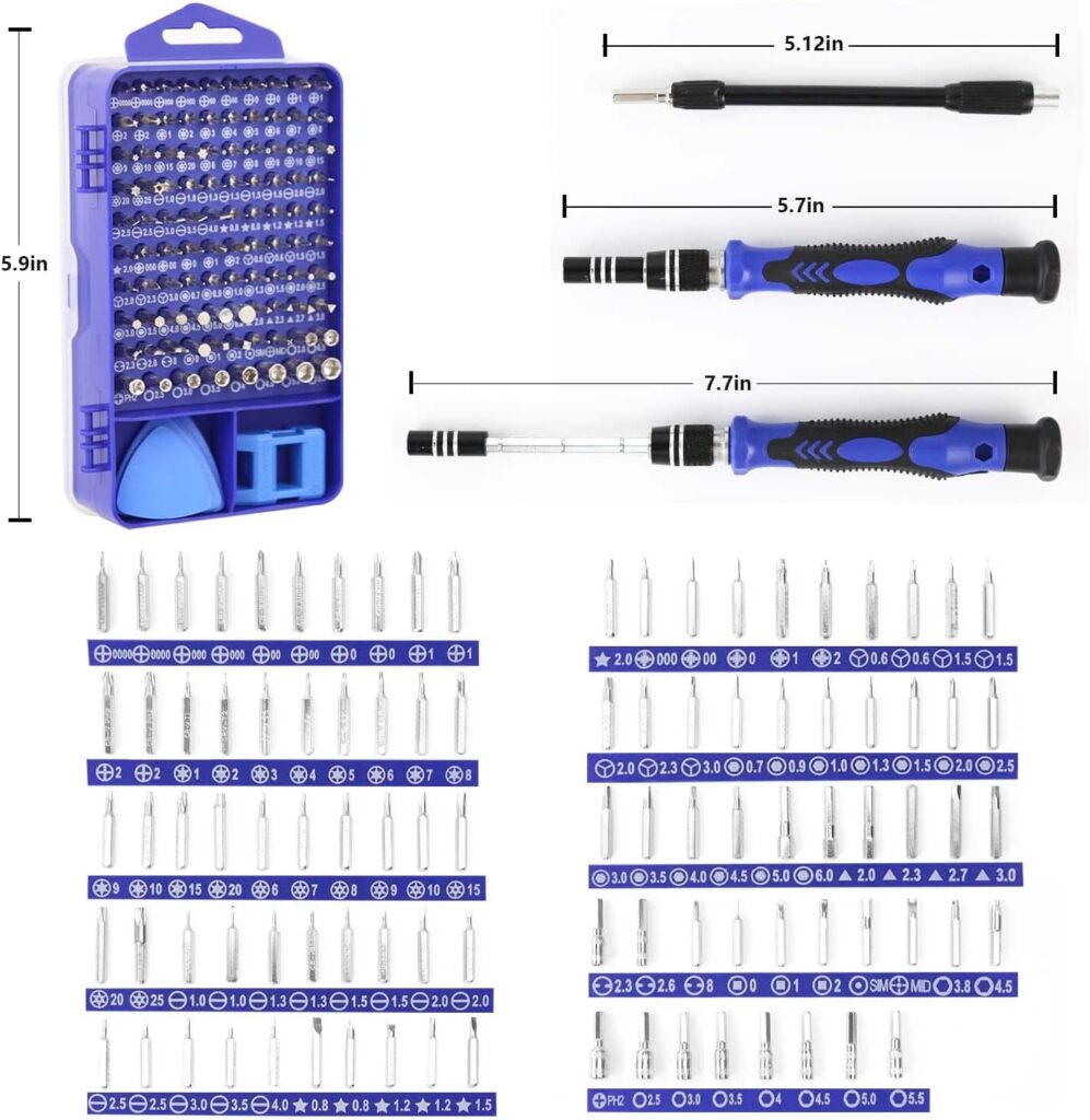 Precision Screwdriver Kit,Screwdriver Sets,121 in 1 Electronics Magnetic Repair Tool Kit for iPhone, MacBook, Computer, Laptop, PC, Tablet, PS4, Xbox, Nintendo, Game Console (Blue)