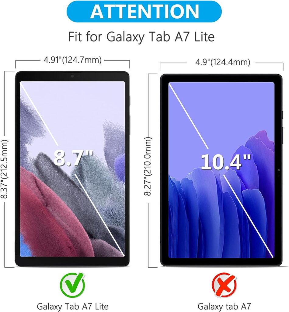 SPARIN 2 Pack Screen Protector for Samsung Galaxy Tab A7 Lite (SM-T220 / T225/T227), Tempered Glass Screen Protector for Galaxy Tab A7 Lite 8.7 Inch, Bubbles-Free