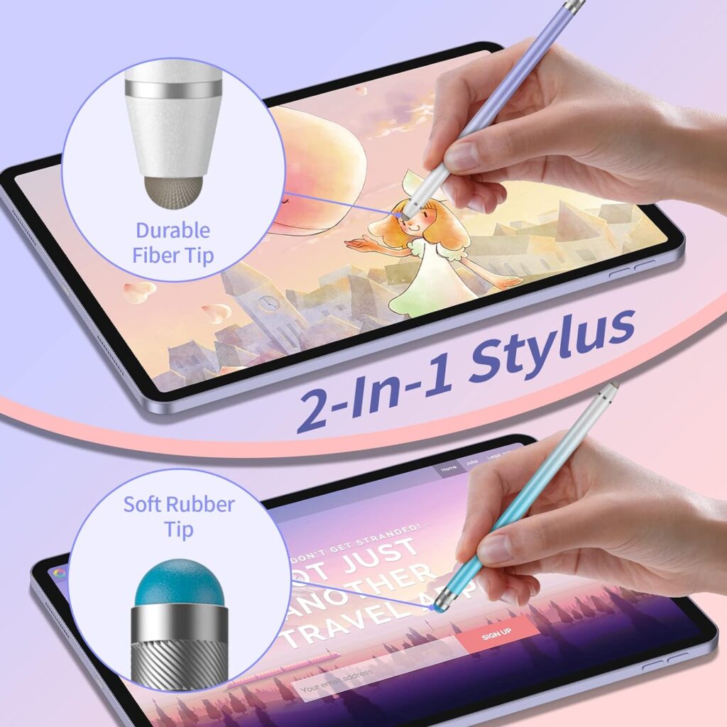 Stylus Pens for Touch Screens, 2 in 1 Universal Stylus Pen for iPad，Compatible with All Touch Screen Devices