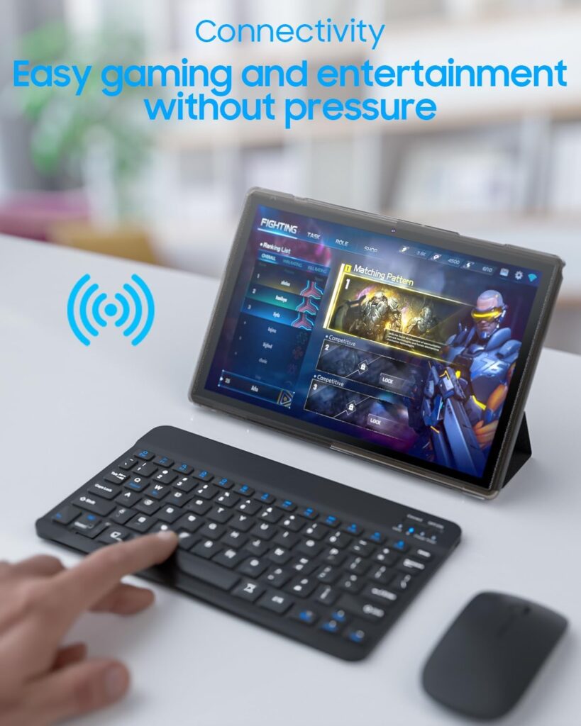 Tablet 2 in 1 Android 11 Tablets with Keyboard 10 inch Tabletas Include Case Mouse Stylus Tempered Film 6000mAh Tablet 2GB+32GB / 512GB Expandable Tableta, 8MP Dual Camera, WiFi BT Google Tablet PC.