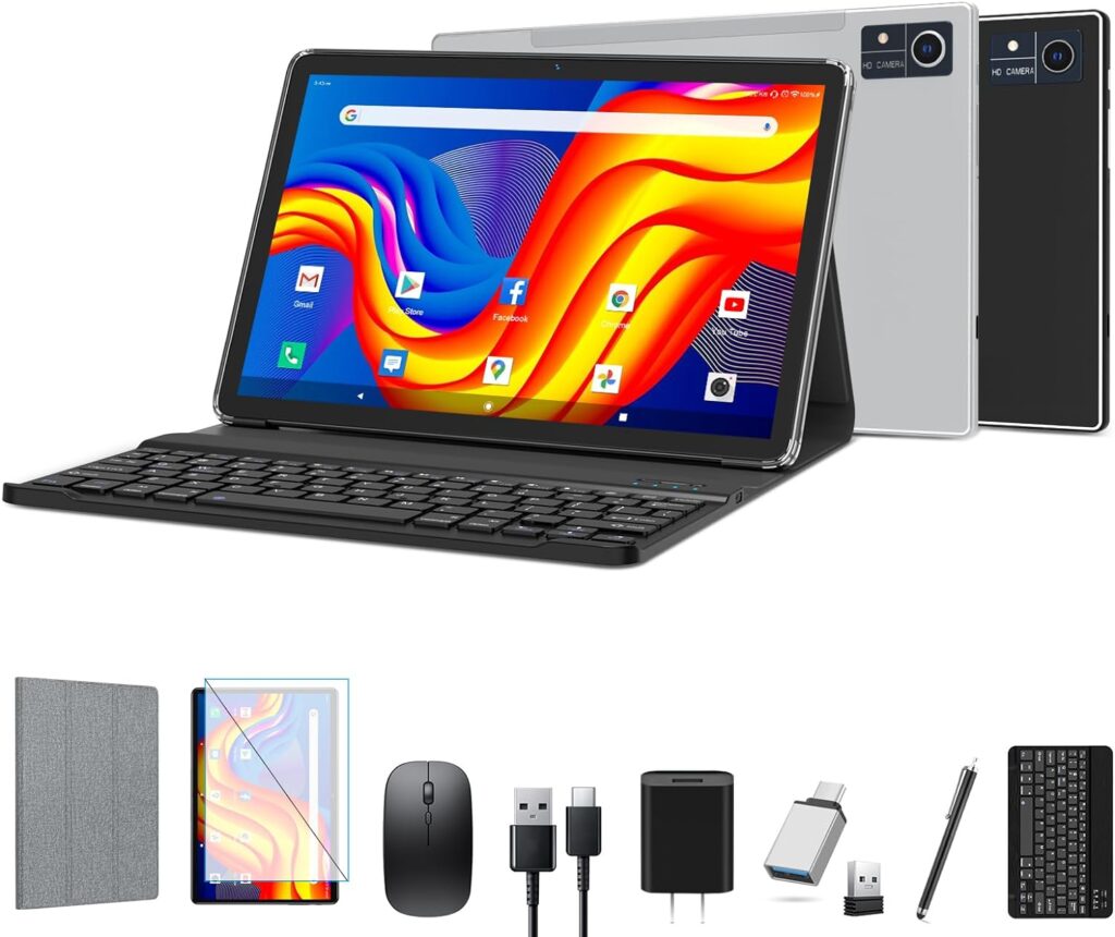 Amazon.com : 【2023 Newest Tablet】Android 12 Tablet with Keyboard, 16(8+8)GB RAM 128GB ROM 1TB Expand Tablets 10 inch, 2.4G/5G WiFi Tablet Android, Octa-Core 1920 * 1200 IPS Display 13MP Camera, 7000mAh, GPS, Black : Electronics