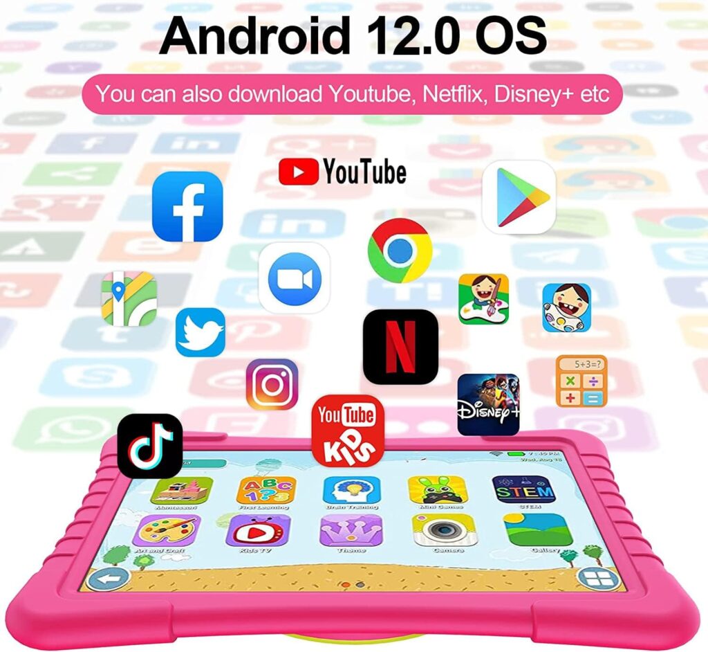 Amazon.com : Kids Tablet, 10 inch Tablet for Kids 64GB ROM+512GB Expand Android Tablets, Tablet APP Preinstalled  Parent Control Kids Education with WiFi, 8000mAh batery, Dual Camera, Netflix, YouTube : Electronics