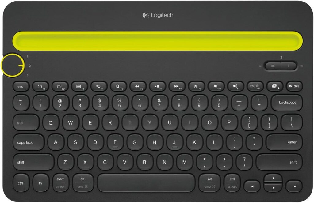 Logitech 920-006342 Bluetooth Multi-Device Keyboard K480 - Wireless Connectivity - Bluetooth - English, French - QWERTY Layout - Computer, Tablet, Smartphone - Black (Renewed)