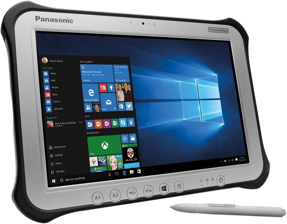 Panasonic Toughpad FZ-G1, Intel Core i5-4310U 2.0GHz, 8GB, 256GB SSD, 10.1 WUXGA Multi Touch Digitizer, WiFi, Bluetooth, Webcam, Rear Cam, Windows 10 Pro (Renewed)