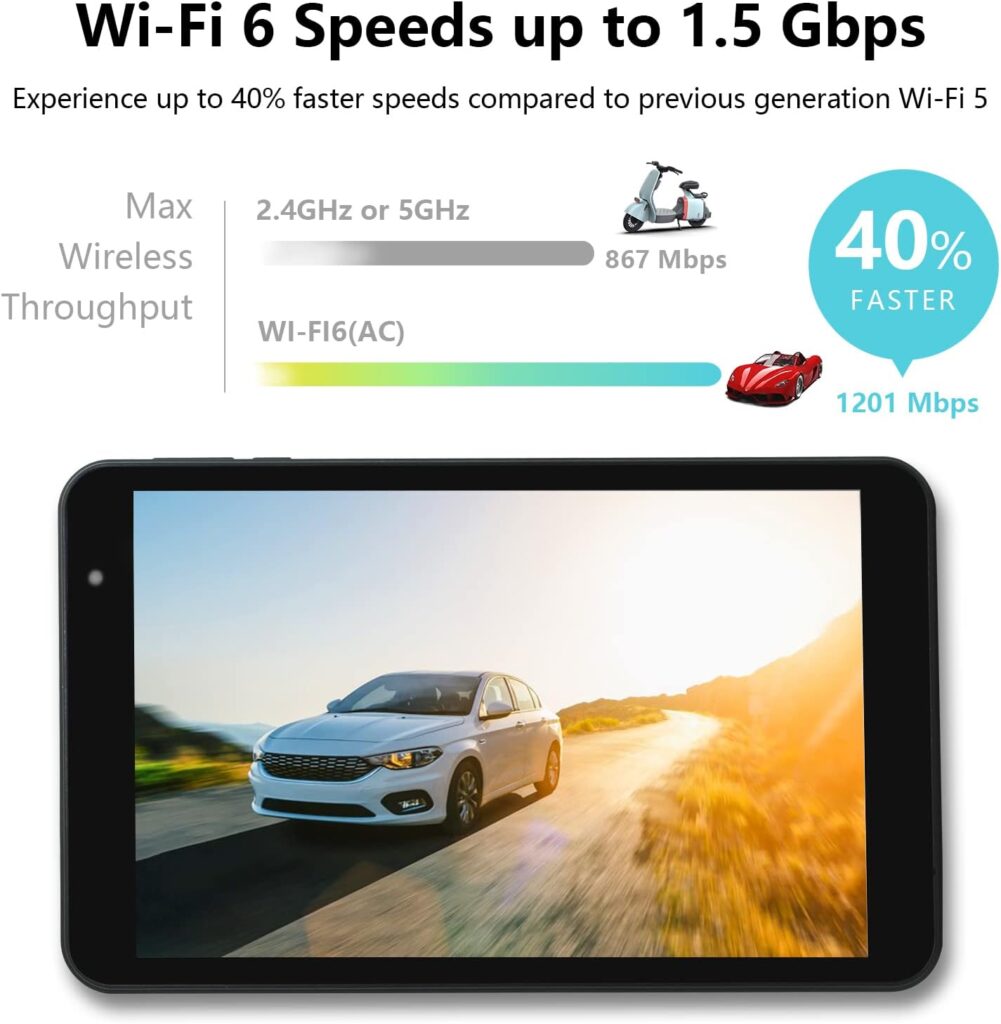 CWOWDEFU Tablet 8 Inch Android 11,WiFi 5G + AX WiFi 6,Dual Camera 5MP+8MP,800x1280 IPS HD,2GB RAM 32GB ROM TF Expansion 256GB,Quad-Core A133, Bluetooth 5.0 (Black)