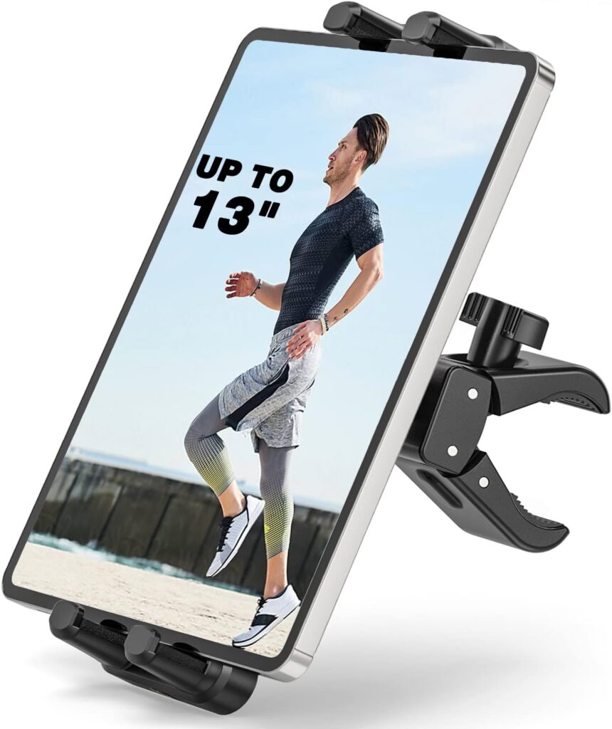 JUBOR Spin Bike Tablet Holder Mount, Compatible with iPad Phone Bike Holder Handlebar Stand for Indoor Exercise Bicycle, Stationary Bike, Treadmill, Fits for iPad Pro, Samsung, Galaxy Tabs
