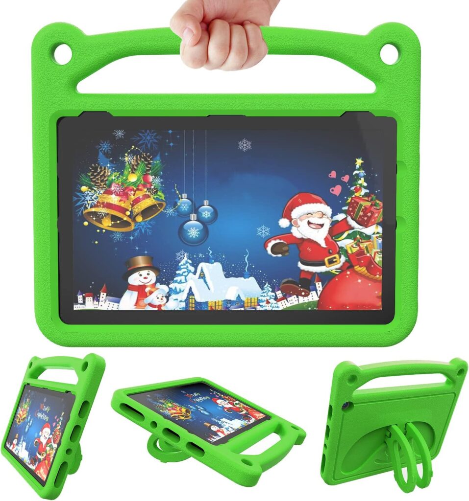 Kids Case for All-New 10 Tablet(11th Generation, 2021 Release) - Plobors Lightweight Shockproof Cover Case with Handle Stand,Not Fit iPad Samsung Tablet-Green