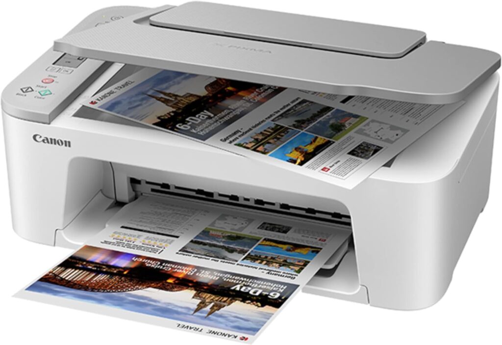 NeeGo Canon Wireless Inkjet All-in-One Printer with LCD Screen Print Scan and Copy, Built-in WiFi Wireless Printing from Android, Laptop, Tablet, and Smartphone with 6 Ft Printer Cable - White