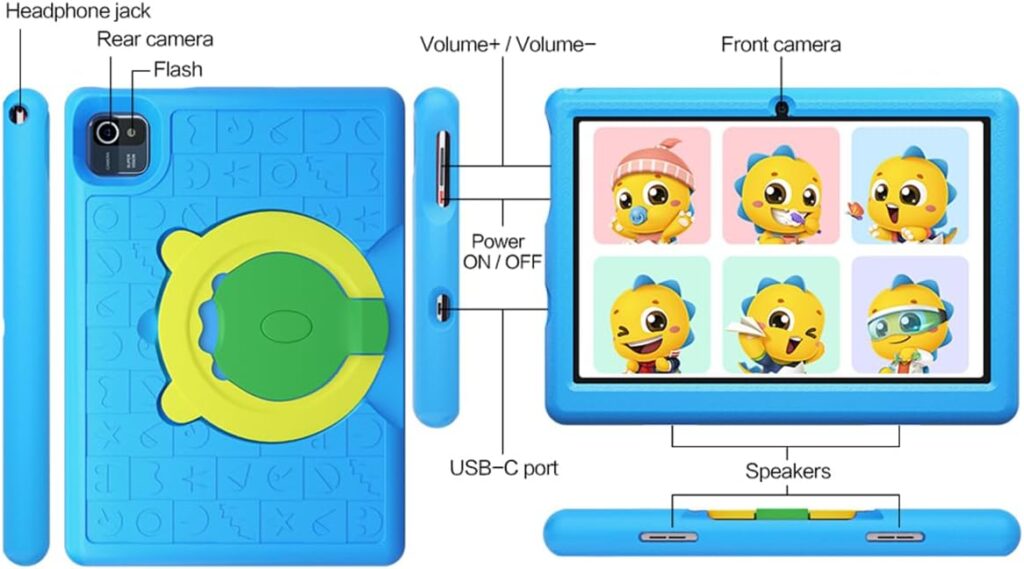 Okaysea Tablet for Kids Android 12 Kids Tablet with 2GB RAM, 32 GB ROM, Dual Camera, Bluetooth, 5000mAh Battery (Blue)