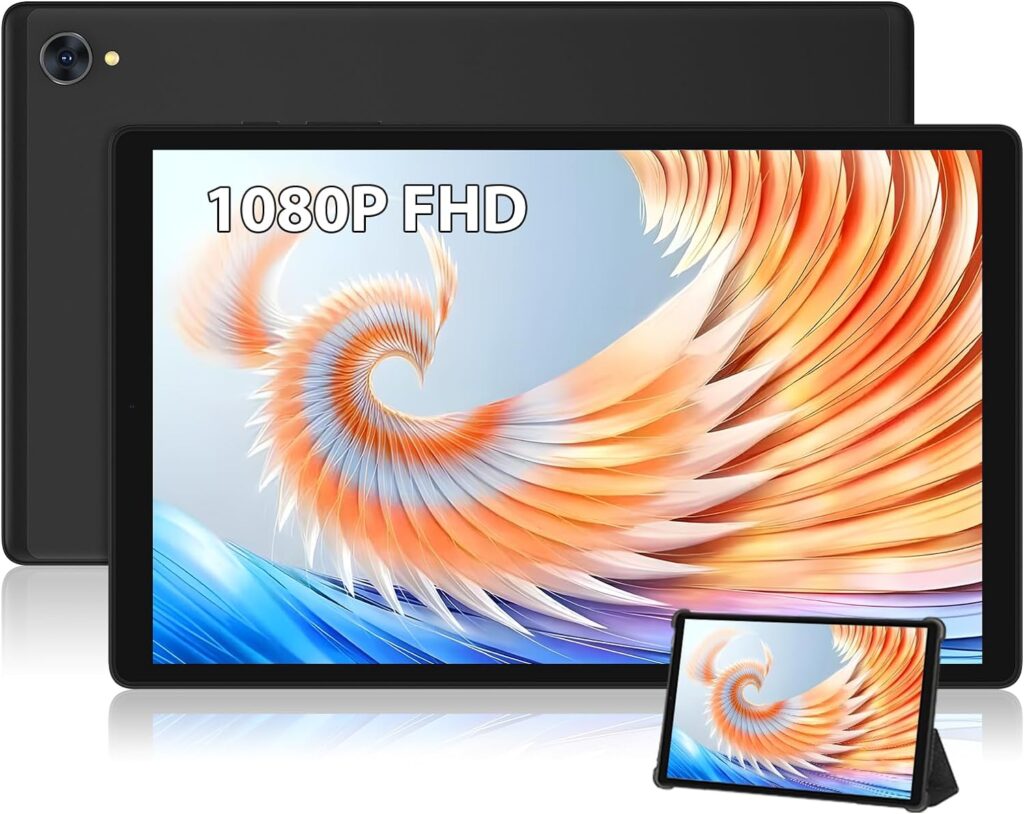 TOSCiDO 2023 Tablet 10.1 inch Android Tablets 1080P FHD in-Cell LCD Screen, 4GB+64GB Expand to 1TB, Octa-Core CPU, 1920 x 1200 Resolution,8M13M Dual Camera, Bluetooth5.0, Wi-Fi, GPS-Black