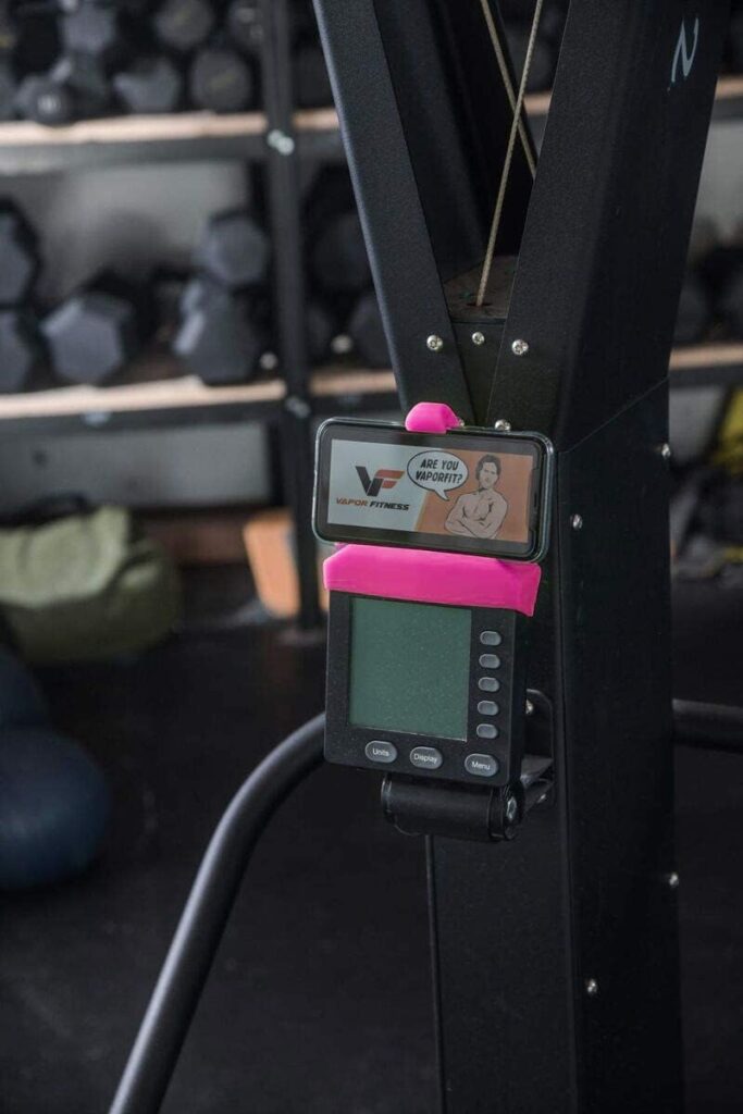 Vapor Fitness Phone Holder Made for PM5 Monitors of Concept 2 Rower, SkiErg and BikeErg - Silicone Smartphone Cradle Compatible with Concept 2 Rowing Machine. Ideal Rower Accessories