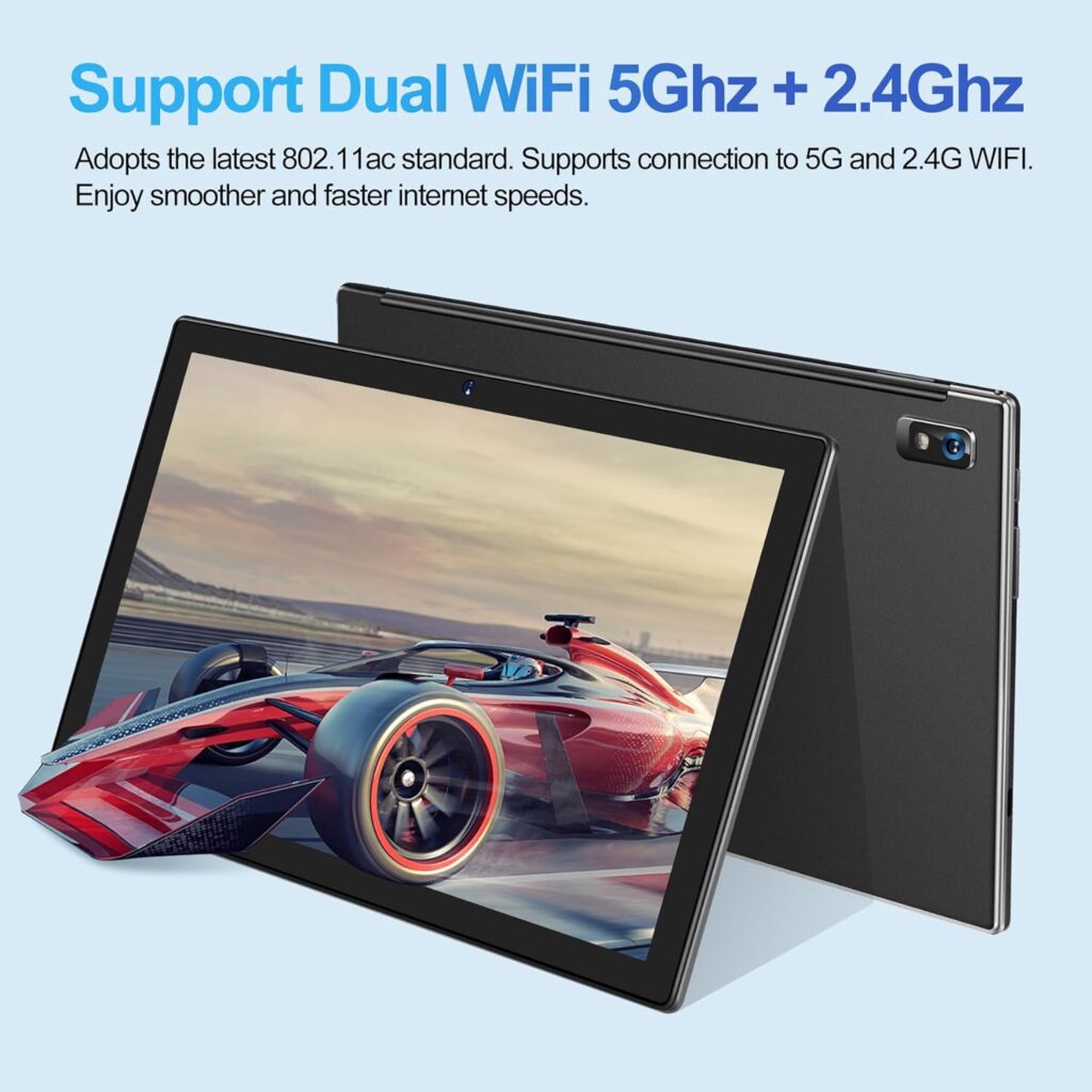 2023 Newest 10 Inch Tablet Android 13 Tablets with Keyboard, 12GB RAM 128GB ROM 512GB Expand, Octa-Core, 5G/2.4G WiFi, HD IPS Display, 8000mAh Tablet PC with Case Mouse GPS Split Screen Support -Black