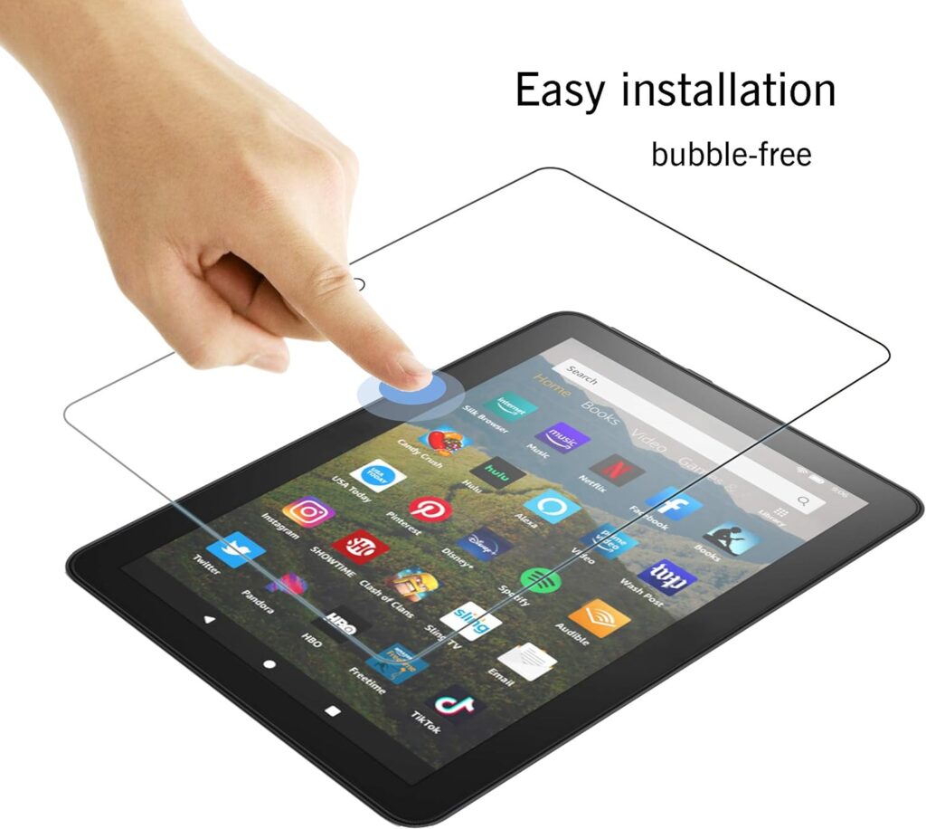 Ailun Screen Protector for Amazon Kindle Fire HD 8/Fire HD 8 Plus/Fire HD 8 Kids/Fire HD 8 Kids Pro [8 inch] 20222020 Released 0.33 MM Premium Tempered Glass, Ultra Clear,Anti-Scratches,Case Friendly