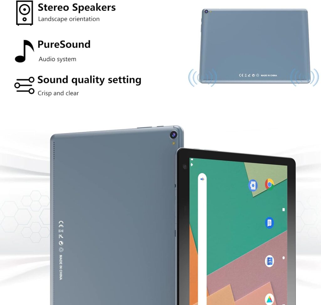 Android Tablet, 10 inch Tablets, 2GB+32GB Computer Tablet Support 512GB Expand, 2MP + 8MP Camera, IPS Screen, WiFi, Bluetooth, 6000mAh, Google GMS Certified Tableta (Green)