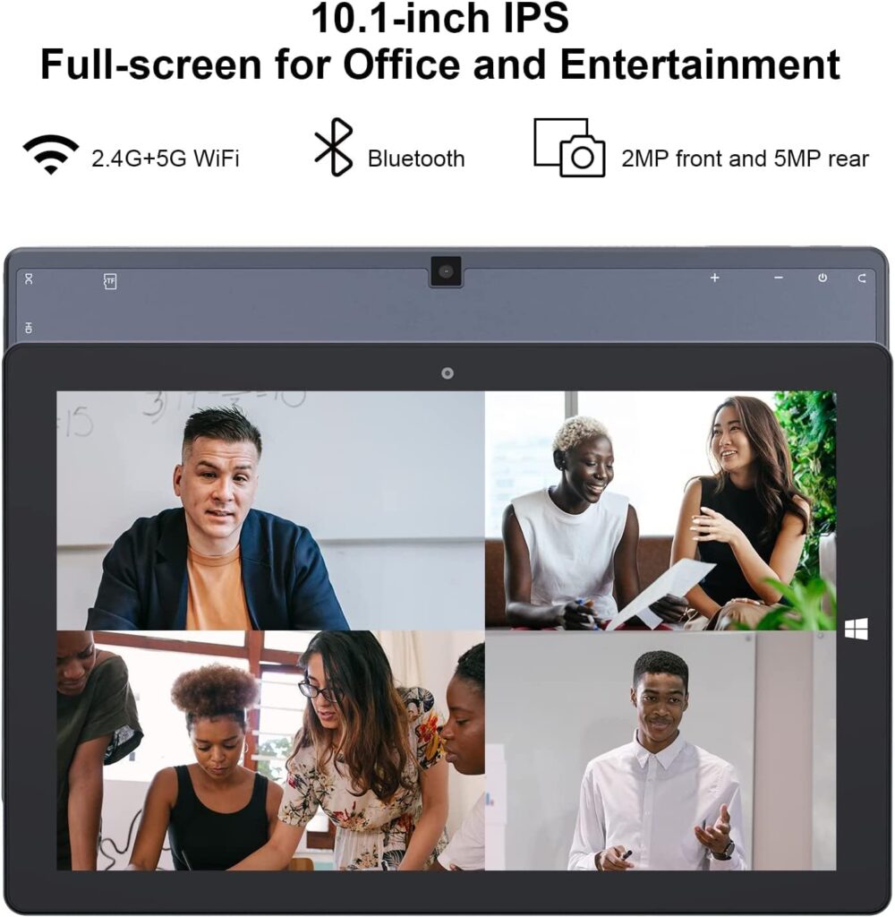 AWOW Windows 11 Tablet 8GB RAM 256GB Storage, 10.1 Inch IPS HD Touchscreen, Intel Celeron N4120 Quad-Core CPU Windows Tablet PC with HDMI/WiFi/Bluetooth/USB3.0/Dual Cameras