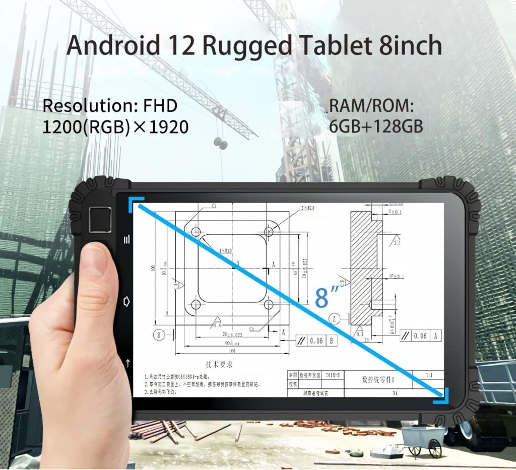 Bix Rugged Android Tablet, 7 IP67 Water Resistant Ruggedized Tablet with Octa-Core CPU,Android 9.0, 4GB RAM,64GB Storage, Wi-Fi, 13 Mega Camera,Waterproof Tablet for Enterprise Mobile Field Work