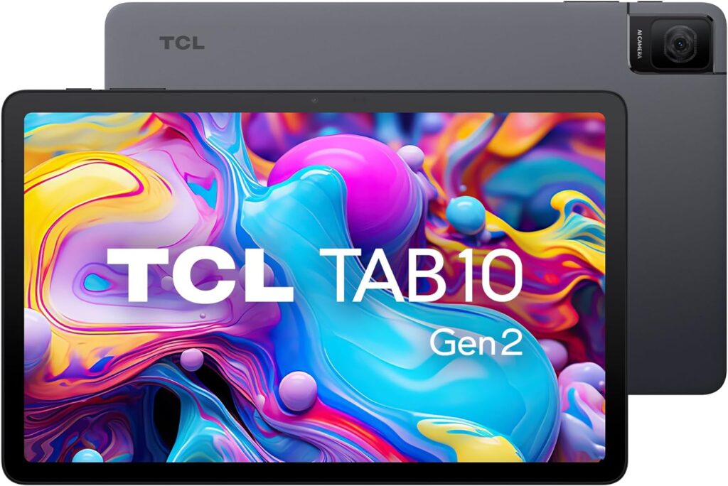 TCL TAB 10 Gen 2, 10.4 Wi-Fi Android Tablet 128GB, 2K Full HD Screen, 6000mAh Battery, Android 13, Slim Design, 2023 Release, US Version, Space Gray