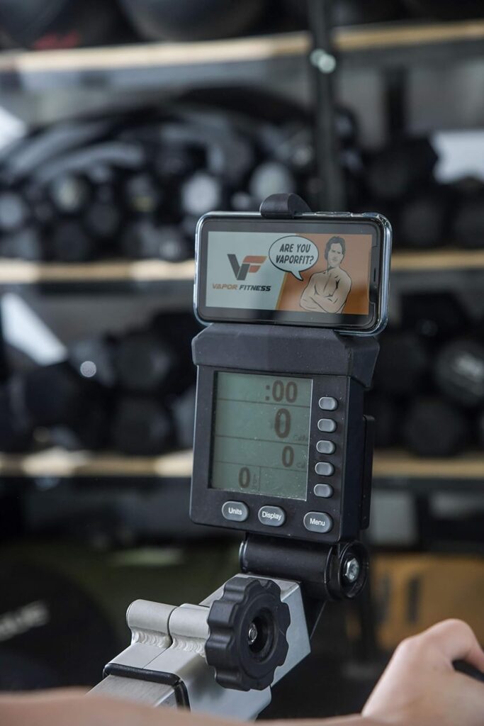 Vapor Fitness Phone Holder Made for PM5 Monitors of Concept 2 Rower, SkiErg and BikeErg - Silicone Smartphone Cradle Compatible with Concept 2 Rowing Machine. Ideal Rower Accessories