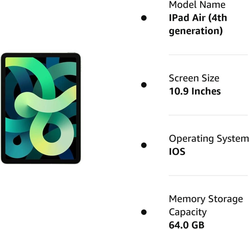 Apple iPad Air - 10.9 inches - 4th Gen - 64GB - Green - MYJ22LL/A - Unlocked (Renewed)