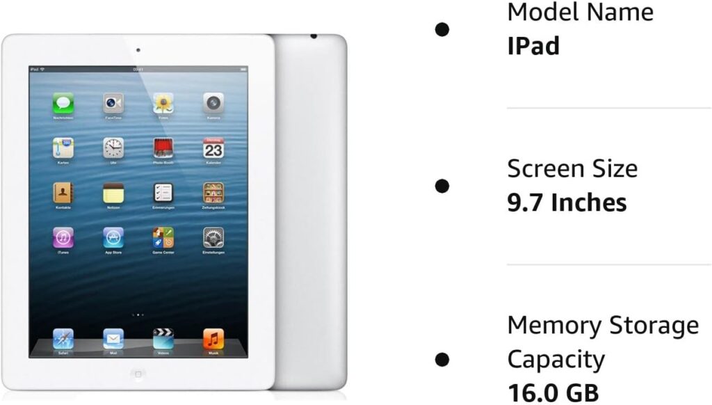 Apple iPad with Retina Display MD513LL/A (16GB, Wi-Fi, White) 4th Generation (Renewed)