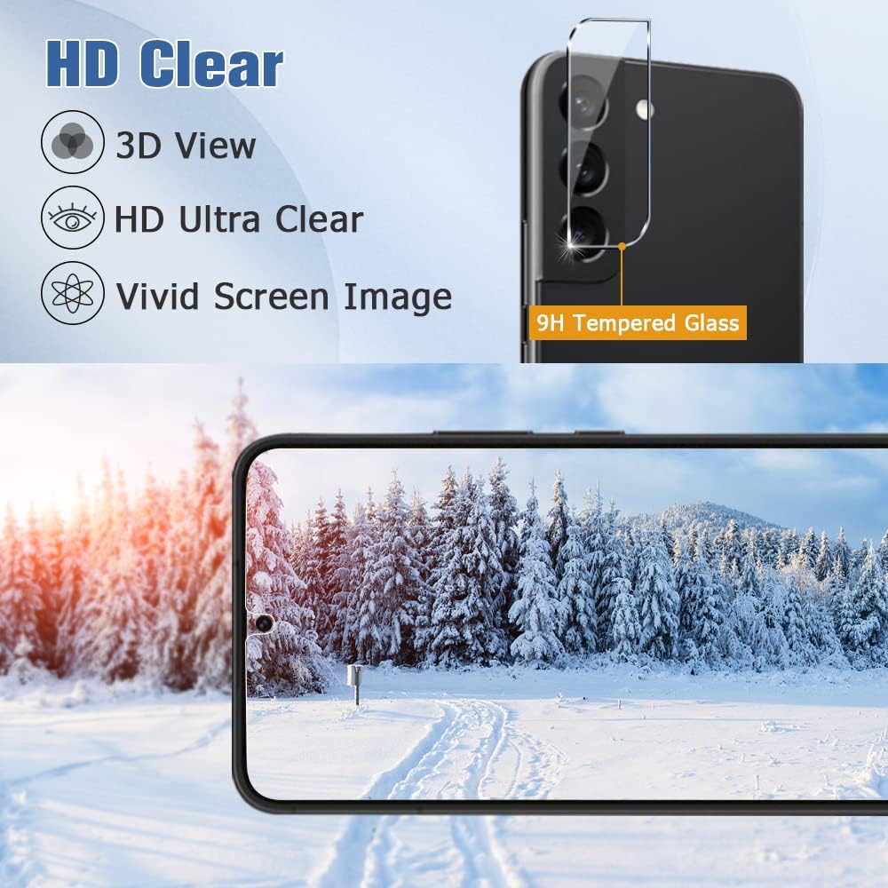 AYCFING [2+2 Pack ] Galaxy Note 20 Ultra Screen Protector with Camera Lens Protector, 9H Hardness, Support Fingerprint, 3D Curved Tempered Glass Film for Samsung Galaxy Note 20 Ultra 5G (6.9 Inch)