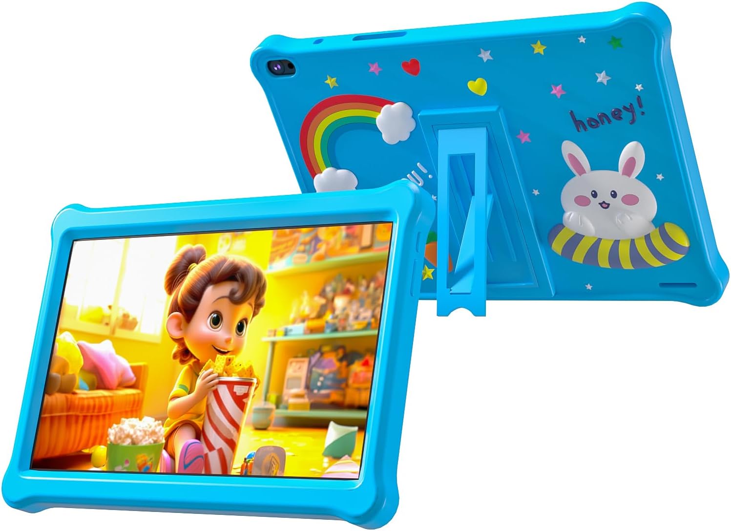 COOPERS Kids Tablet 10 inch, Android 12 Tablets for Kids 32GB ROM 512GB Expand, Parental Control Toddler Tablet, GMS Certified, Kids Software Pre-Installed, WiFi, Dual Camera,with Shockproof Case