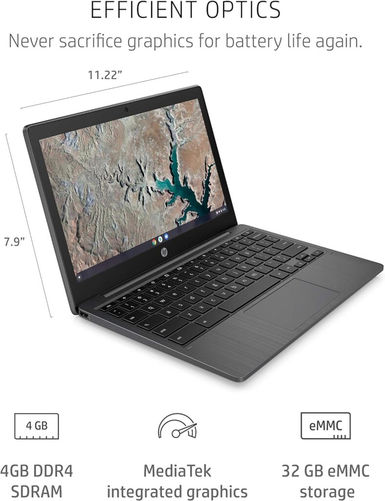 HP Chromebook 11-inch Laptop - MediaTek - MT8183 - 4 GB RAM - 32 GB eMMC Storage - 11.6-inch HD Display - with Chrome OS™ - (11a-na0010nr, 2020 model)