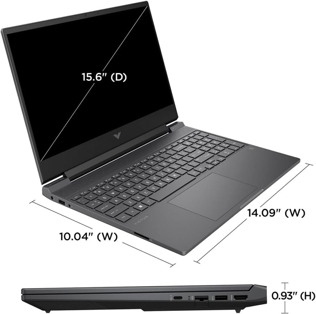 HP Victus 15 Gaming Laptop, 15.6 FHD 144Hz Display, AMD Ryzen 5 7535HS, 16GB DDR5 RAM, 512GB PCIe M.2 SSD, NVIDIA GeForce RTX 2050, HDMI, Webcam, Backlit Keyboard, Wi-Fi 6, Windows 11 Home, Silver
