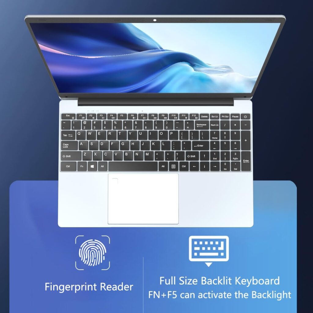 KUU Yepbook Laptop Computer, 15.6 Inches FHD IPS 1080P Display, 16GB DDR4 RAM 512GB SSD, 11th Celeron N5095 Processor with Windows 11 Laptops, Backlit Keyboard, Bluetooth 4.2, Fingerprint Unlock