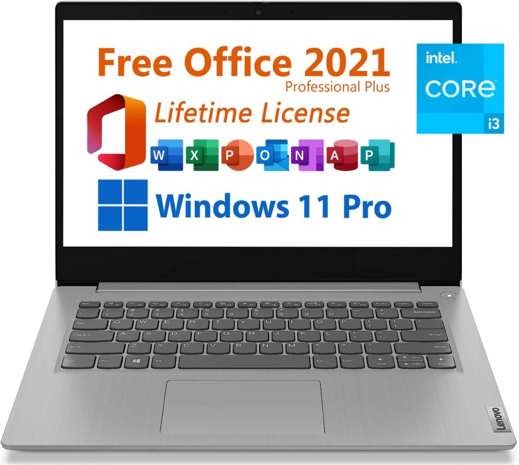 Lenovo IdeaPad 3 Laptop, Free Microsoft Office 2021 with Lifetime License, 14 FHD Display, Dual-core Intel i3-1115G4, 20GB RAM, 1TB SSD, 7.5 Hours Battery Life, Windows 11 Pro, Grey, MarsPC