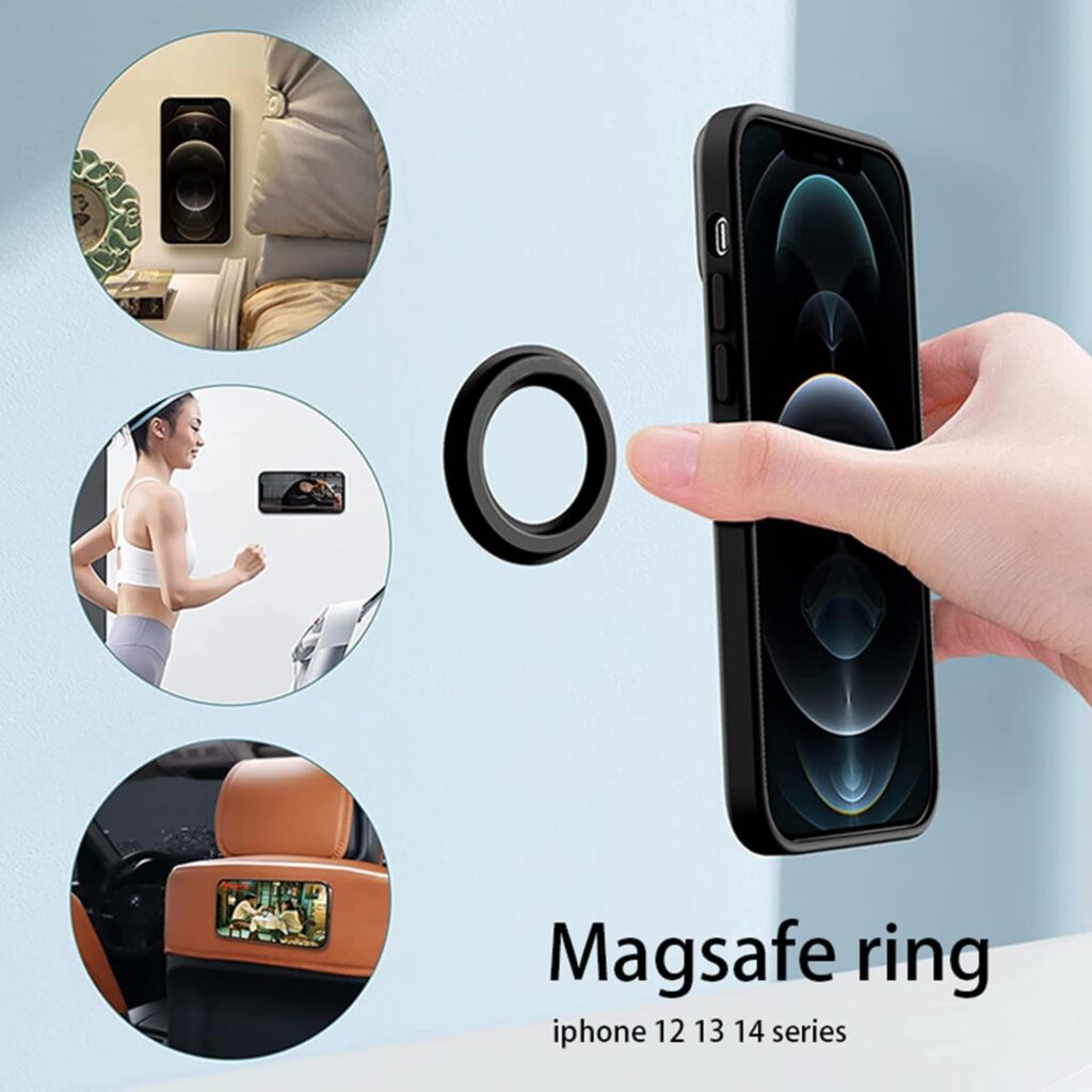 Magnetic Ring Holder for iPhone 14 13 12 Magnet Shower Wall Mount Mobile Phone Tablet Holder Magnetic Car Accessories Phone Stand for Bathroom Wall (White 2pcs)